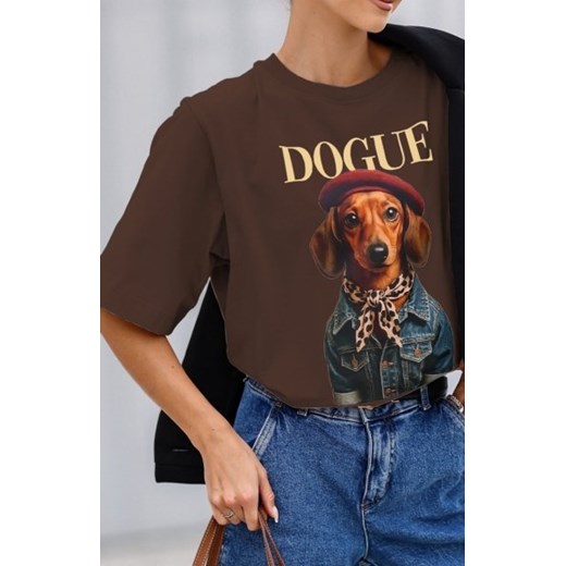 Oversizowy t-shirt damski Dogue ze sklepu intimiti.pl w kategorii Bluzki damskie - zdjęcie 187890038