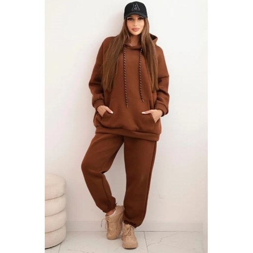Komplet dresowy damski ocieplany camelowy ze sklepu intimiti.pl w kategorii Dresy damskie - zdjęcie 187890075