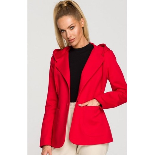 Moe sportowy żakiet damski z kapturem red M691 ze sklepu intimiti.pl w kategorii Marynarki damskie - zdjęcie 187890269