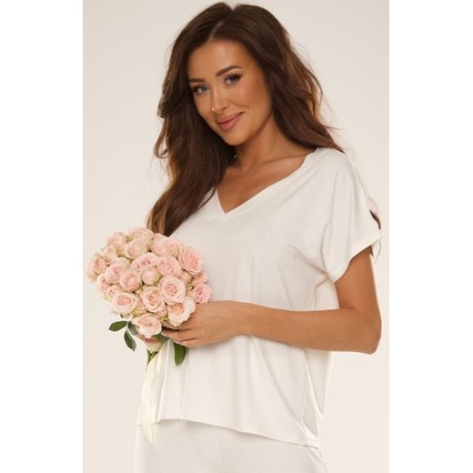 De Lafense Vendy 774 ecru bluzka damska ze sklepu intimiti.pl w kategorii Bluzki damskie - zdjęcie 187890338