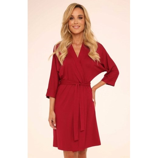 De Lafense Visa 871 szlafrok damski bordowy ze sklepu intimiti.pl w kategorii Szlafroki damskie - zdjęcie 187891087