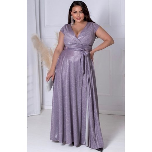 Duet Amanda długa sukienka plus size fioletowa lux ze sklepu intimiti.pl w kategorii Sukienki - zdjęcie 187891216