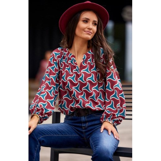 Oversizowa koszula damska print 0142/L75 ze sklepu intimiti.pl w kategorii Koszule damskie - zdjęcie 187891446