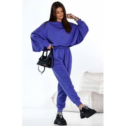 Dres Heart – oversizowa bluza i spodnie z szeroką gumą w pasie fioletowy ze sklepu intimiti.pl w kategorii Dresy damskie - zdjęcie 187891508