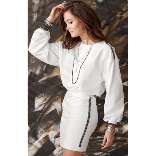 *Sportowy komplet bluza i spódnica biała 0004 ze sklepu intimiti.pl w kategorii Sukienki - zdjęcie 187891515