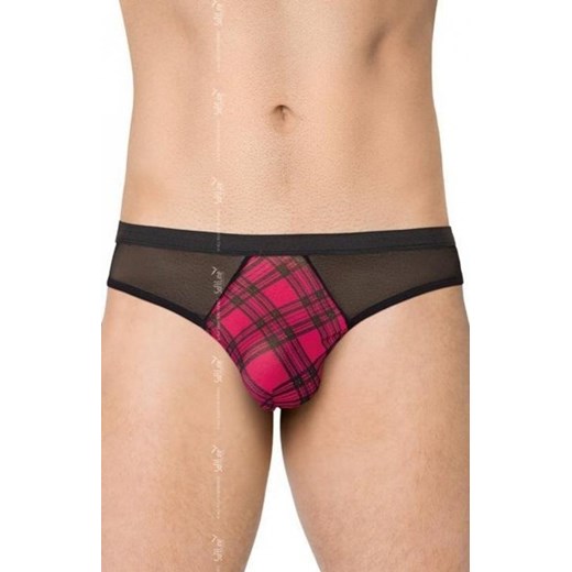 Softline stringi męskie w kratę różową 4524 ze sklepu intimiti.pl w kategorii Majtki męskie - zdjęcie 187891568