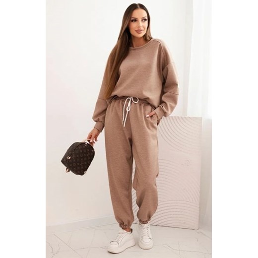 Komplet damski masełkowy z luźną bluzą i spodniami ze sklepu intimiti.pl w kategorii Dresy damskie - zdjęcie 187891719
