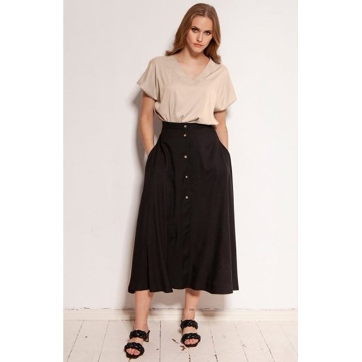 Spódnica na guziki czarna SP131 ze sklepu intimiti.pl w kategorii Spódnice - zdjęcie 187891858