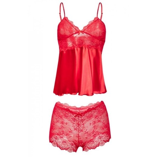 Dkaren Nevada koszulka i szorty damskie czerwone ze sklepu intimiti.pl w kategorii Piżamy damskie - zdjęcie 187892355