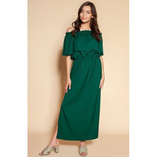 Długa sukienka hiszpanka z rozcięciem zielona SUK200 ze sklepu intimiti.pl w kategorii Sukienki - zdjęcie 187892585
