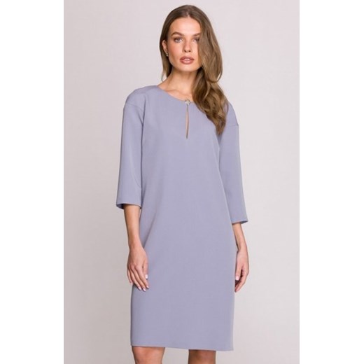 Stylove S394 sukienka z łezką w dekolcie szara ze sklepu intimiti.pl w kategorii Sukienki - zdjęcie 187892969