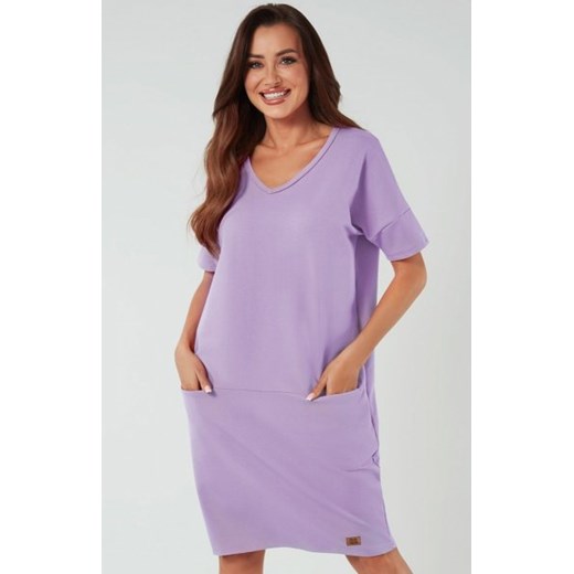 Italian Fashion Stella dresowa sukienka fioletowa ze sklepu intimiti.pl w kategorii Sukienki - zdjęcie 187893039