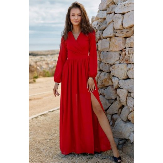 Wieczorowa sukienka maxi czerwona 0257 ze sklepu intimiti.pl w kategorii Sukienki - zdjęcie 187893089