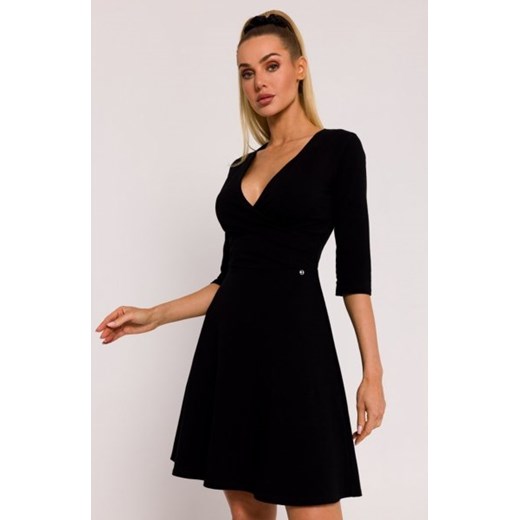 Moe sukienka z górą na zakładkę czarna M786 ze sklepu intimiti.pl w kategorii Sukienki - zdjęcie 187893296