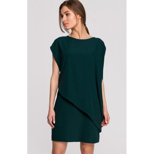 Elegancka sukienka mini warstwowa zielona S262 ze sklepu intimiti.pl w kategorii Sukienki - zdjęcie 187893486
