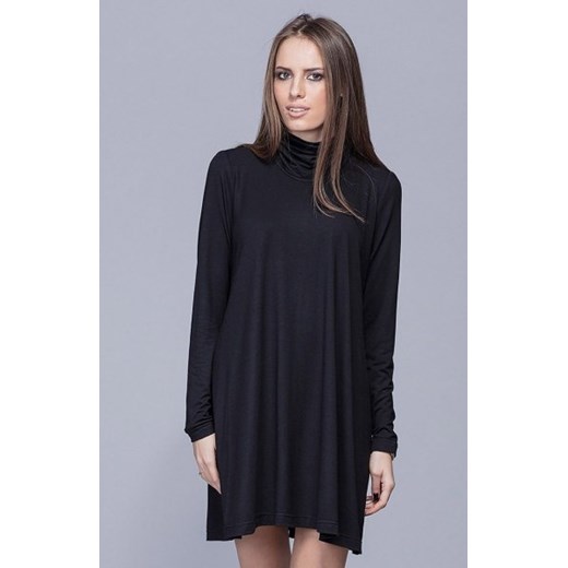 Harmony H013 sukienka z golfem czarna ze sklepu intimiti.pl w kategorii Sukienki - zdjęcie 187893605