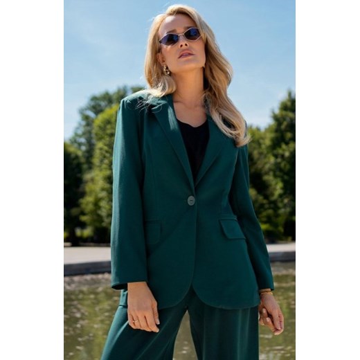 Awama A676 marynarka o luźnym kroju zielony ze sklepu intimiti.pl w kategorii Marynarki damskie - zdjęcie 187893756