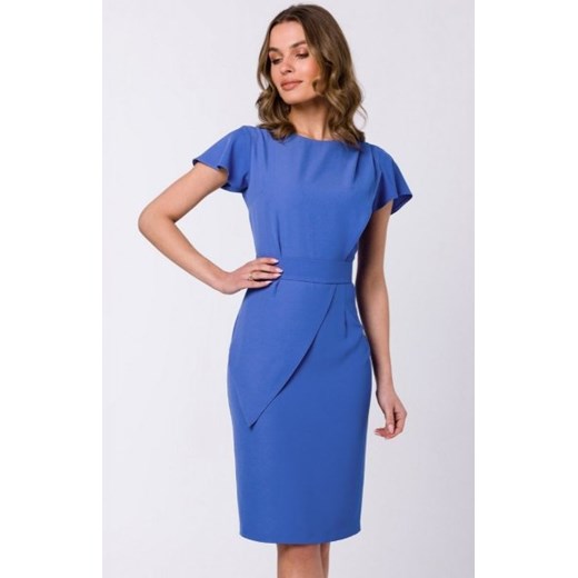 Stylove S336 ołówkowa sukienka z paskiem niebieska ze sklepu intimiti.pl w kategorii Sukienki - zdjęcie 187894147
