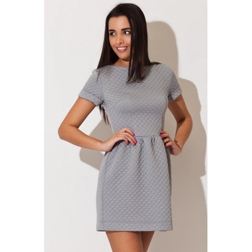 Katrus K147 sukienka szara pikowana ze sklepu intimiti.pl w kategorii Sukienki - zdjęcie 187894229