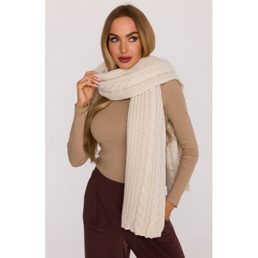 Moe szal damski splot warkocz ecru M898 ze sklepu intimiti.pl w kategorii Szaliki i chusty damskie - zdjęcie 187894686