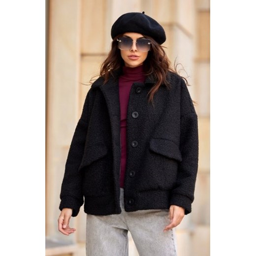 Oversizowa kurtka damska baranek czarna ze sklepu intimiti.pl w kategorii Kurtki damskie - zdjęcie 187894709