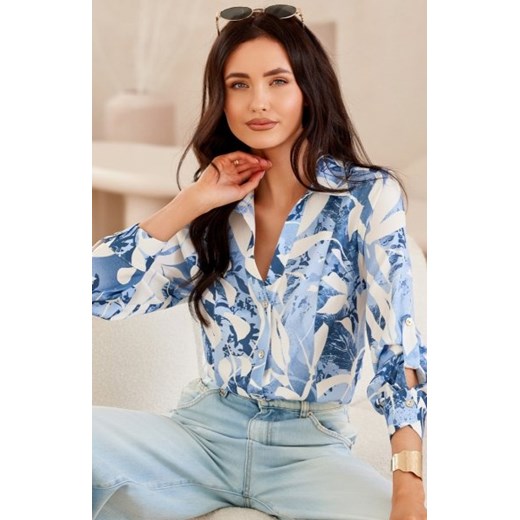 Anvien koszula damska w roślinny print 06F ze sklepu intimiti.pl w kategorii Koszule damskie - zdjęcie 187894806