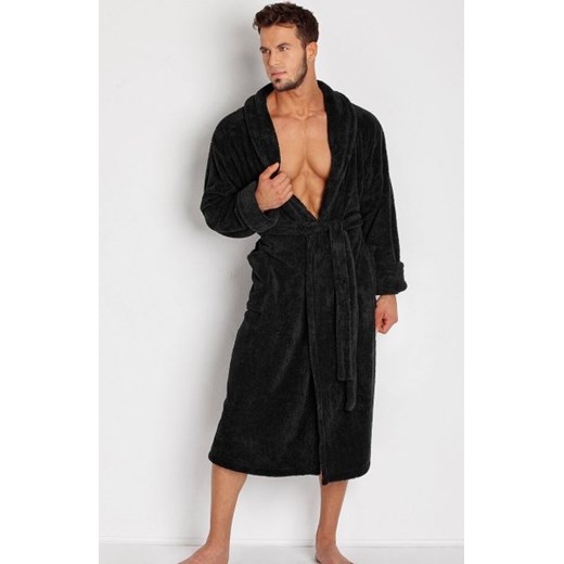 Dkaren 130 szlafrok męski czarny ze sklepu intimiti.pl w kategorii Szlafroki męskie - zdjęcie 187895926
