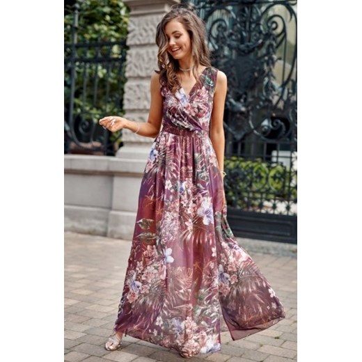 Szyfonowa długa sukienka letnia kolorowa 0209 R75 ze sklepu intimiti.pl w kategorii Sukienki - zdjęcie 187895965