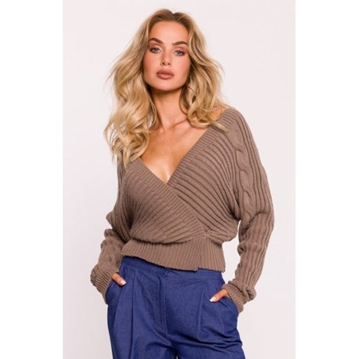 Moe krótki sweterek brązowy M809 ze sklepu intimiti.pl w kategorii Swetry damskie - zdjęcie 187896855