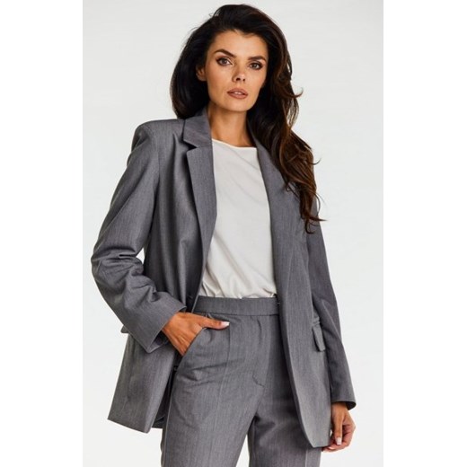 Awama A676 marynarka o luźnym kroju szara ze sklepu intimiti.pl w kategorii Marynarki damskie - zdjęcie 187897307