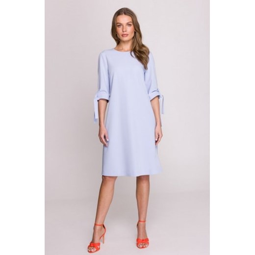 Stylove S393 sukienka z wiązanymi rękawami błękitna ze sklepu intimiti.pl w kategorii Sukienki - zdjęcie 187897455