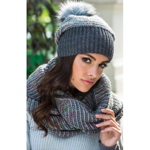 Kamea Tonia grafitowy komin damski ze sklepu intimiti.pl w kategorii Szaliki i chusty damskie - zdjęcie 187897545