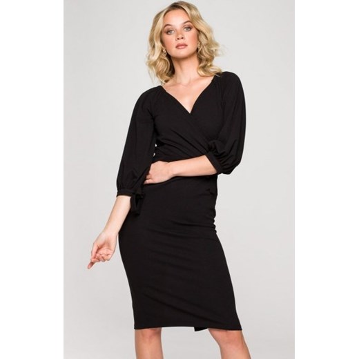 Kopertowa sukienka z bufiastymi rękawami K152 ze sklepu intimiti.pl w kategorii Sukienki - zdjęcie 187897587