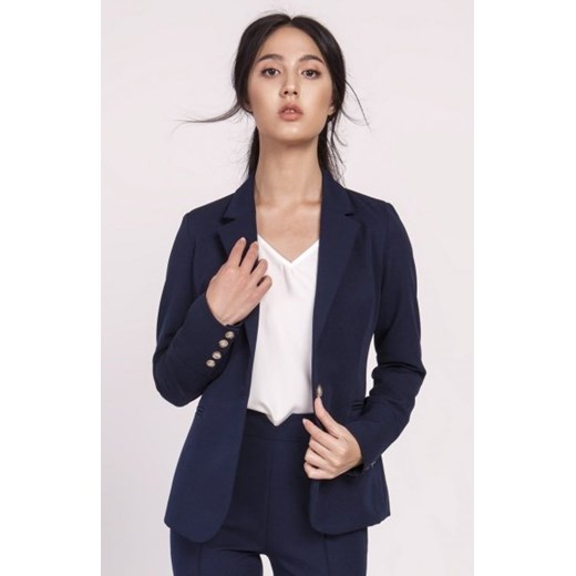 Klasyczny damski żakiet granat ZA118 ze sklepu intimiti.pl w kategorii Marynarki damskie - zdjęcie 187897957
