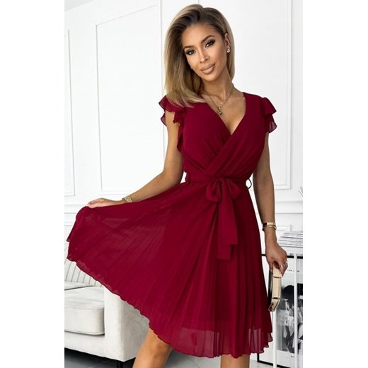 Numoco 374-2 POLINA plisowana sukienka z dekoltem i falbankami ze sklepu intimiti.pl w kategorii Sukienki - zdjęcie 187898298