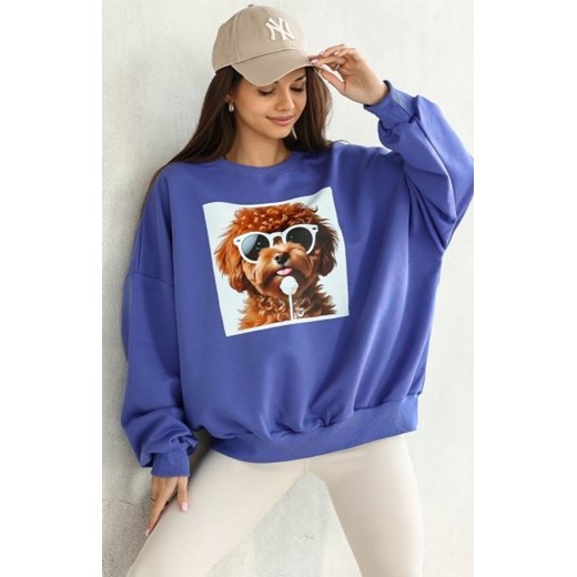 Oversizowa bluza damska z nadrukiem psa Maltipoo ze sklepu intimiti.pl w kategorii Bluzy damskie - zdjęcie 187898366