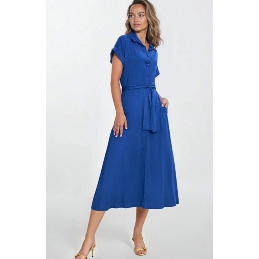 Nife S270 koszulowa sukienka midi chabrowa ze sklepu intimiti.pl w kategorii Sukienki - zdjęcie 187898585