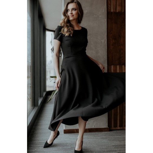 Tessita T372 rozkloszowana sukienka maxi czarna ze sklepu intimiti.pl w kategorii Sukienki - zdjęcie 187898797