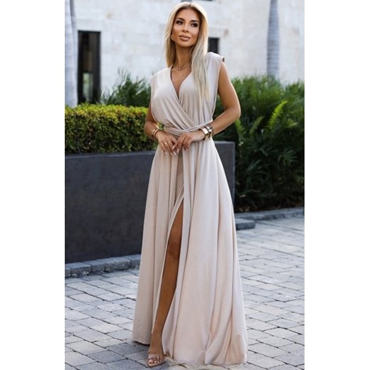 Numoco 509-2 elegancka długa suknia wiązana na wiele sposobów ze sklepu intimiti.pl w kategorii Sukienki - zdjęcie 187899229