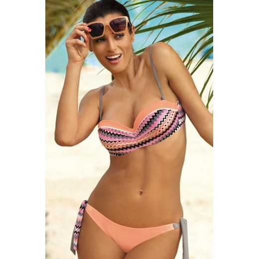 Marko Kostium kąpielowy Letitia Wall + Paperino M-299 brzoskwiniowo-szary z różem (198) ze sklepu intimiti.pl w kategorii Stroje kąpielowe - zdjęcie 187899375
