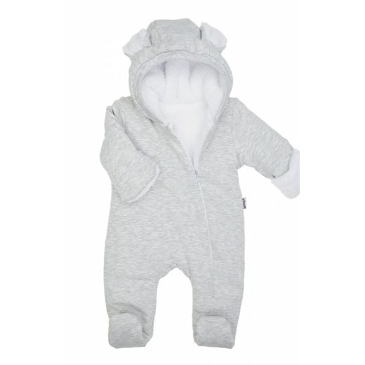 Ocieplany pajac z kapturem szary ze sklepu intimiti.pl w kategorii Pajacyki - zdjęcie 187899435