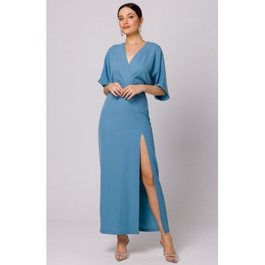 Makover sukienka maxi zimny niebieski K163 ze sklepu intimiti.pl w kategorii Sukienki - zdjęcie 187899446