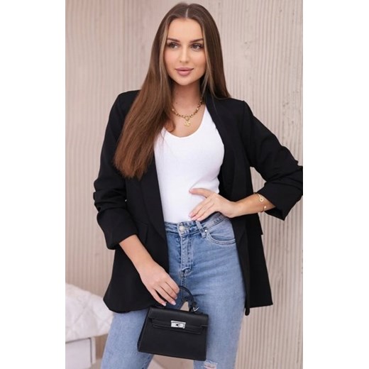 Marynarka z klapami elegancka czarna ze sklepu intimiti.pl w kategorii Marynarki damskie - zdjęcie 187899688