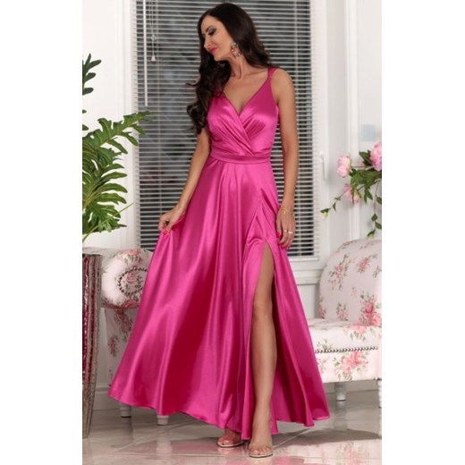*Elizabeth Marina długa satynowa sukienka amarantowa ze sklepu intimiti.pl w kategorii Sukienki - zdjęcie 187899847