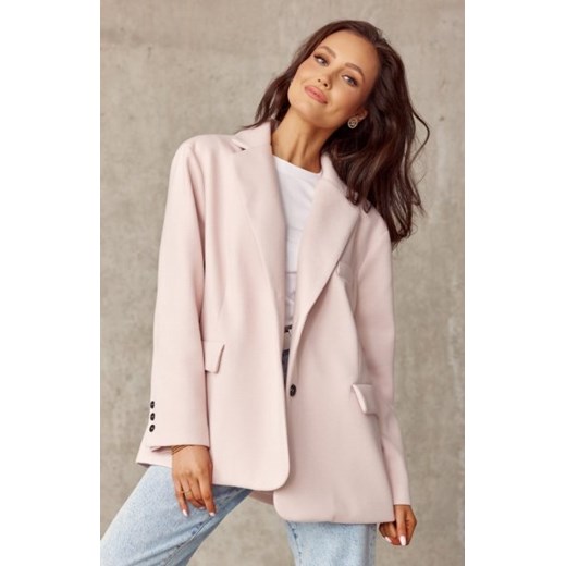 Różowy oversizowy żakiet damski ze sklepu intimiti.pl w kategorii Marynarki damskie - zdjęcie 187899996