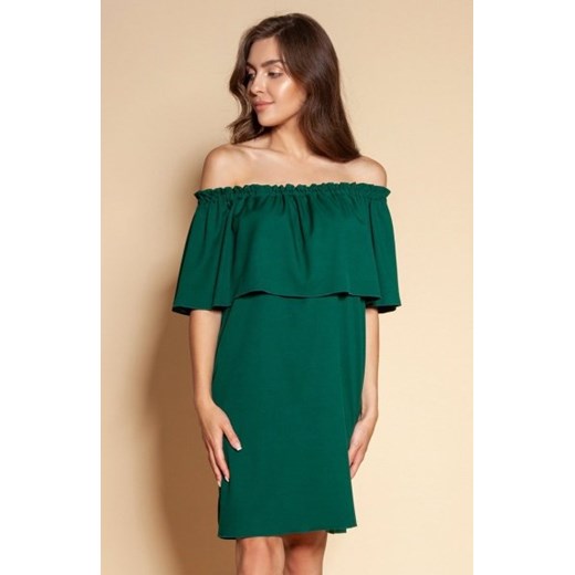 Krótka sukienka hiszpanka zielona SUK201 ze sklepu intimiti.pl w kategorii Sukienki - zdjęcie 187900246