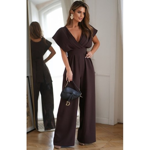 Bicotone elegancki kombinezon z zakrytymi ramionami czekolada ze sklepu intimiti.pl w kategorii Kombinezony damskie - zdjęcie 187900275