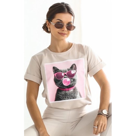 T-shirt kotek okulary ze sklepu intimiti.pl w kategorii Bluzki damskie - zdjęcie 187900327