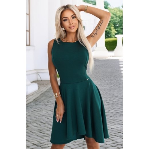 Numoco 575-2 rozkloszowana sukienka z efektownym dłuższym tyłem ze sklepu intimiti.pl w kategorii Sukienki - zdjęcie 187900545