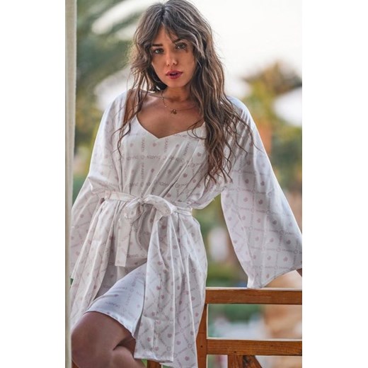 Wzorzysta satynowa podomka Dkaren-P ze sklepu intimiti.pl w kategorii Szlafroki damskie - zdjęcie 187900638